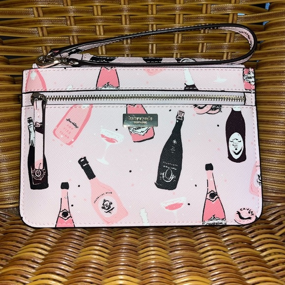 ♠️kate spade Shore Street Tinie Champagne Wristlet Pink Multi NWT - Picture 1 of 9